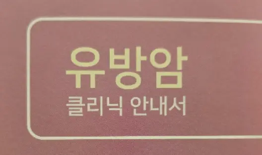유방암 클리닉 안내서 사진